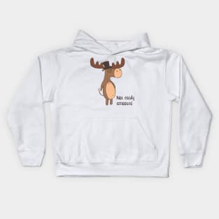 Not Easily Amoosed, Funny Moose Joke Kids Hoodie